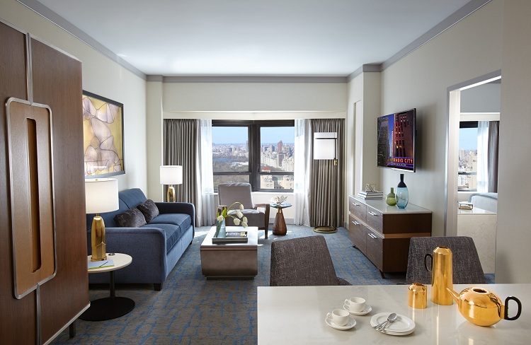 ザ・レジデンス・バイ・ヒルトン・クラブ、1ベッドルーム・プレミアのリビングエリア(イメージ)<br />
© 2018 Hilton Grand Vacations Inc.