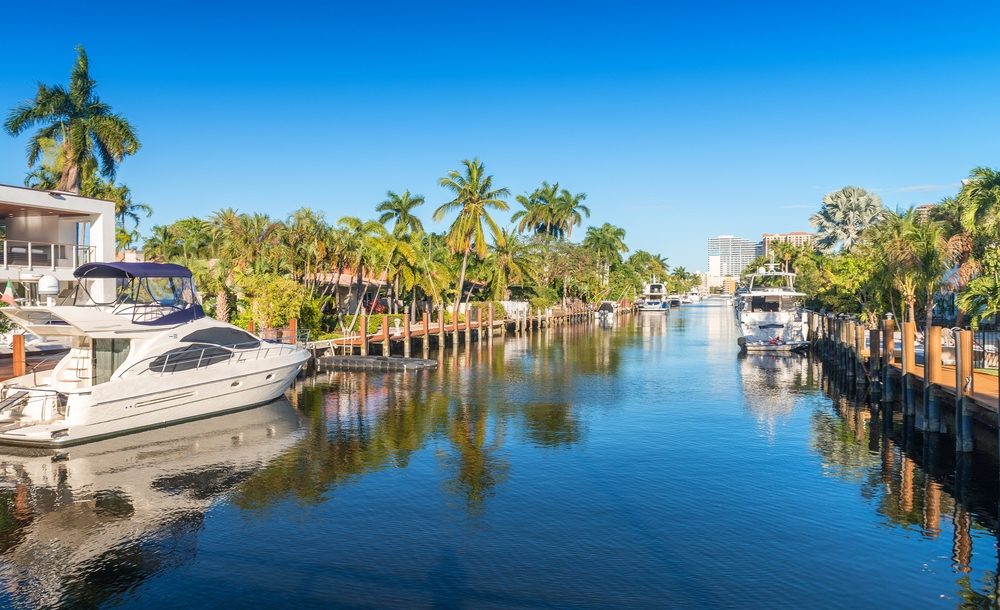 Beautiful canal of Fort Lauderdale, Florida.