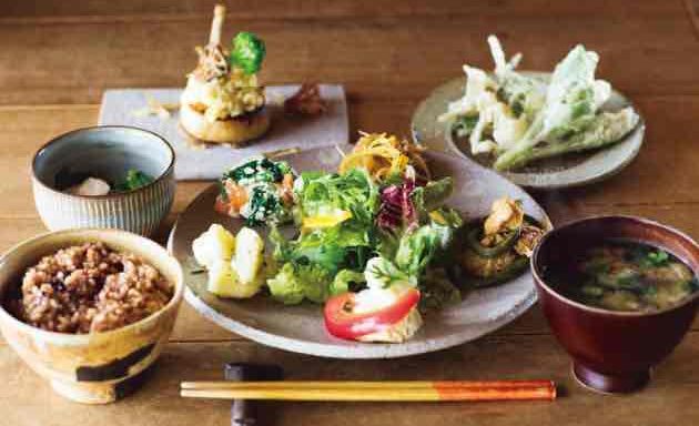 9品のお惣菜が盛られた日替わりの「こくうプレート」は1,700円。ドリンクセットもあります。