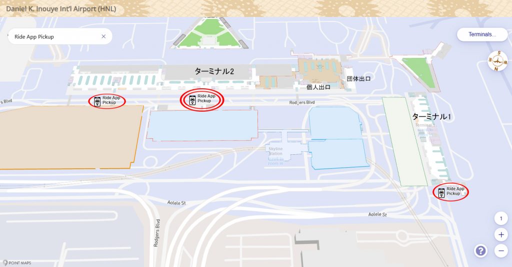 新しいライドシェア乗り場は1階。行き方を解説！